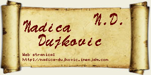 Nadica Dujković vizit kartica